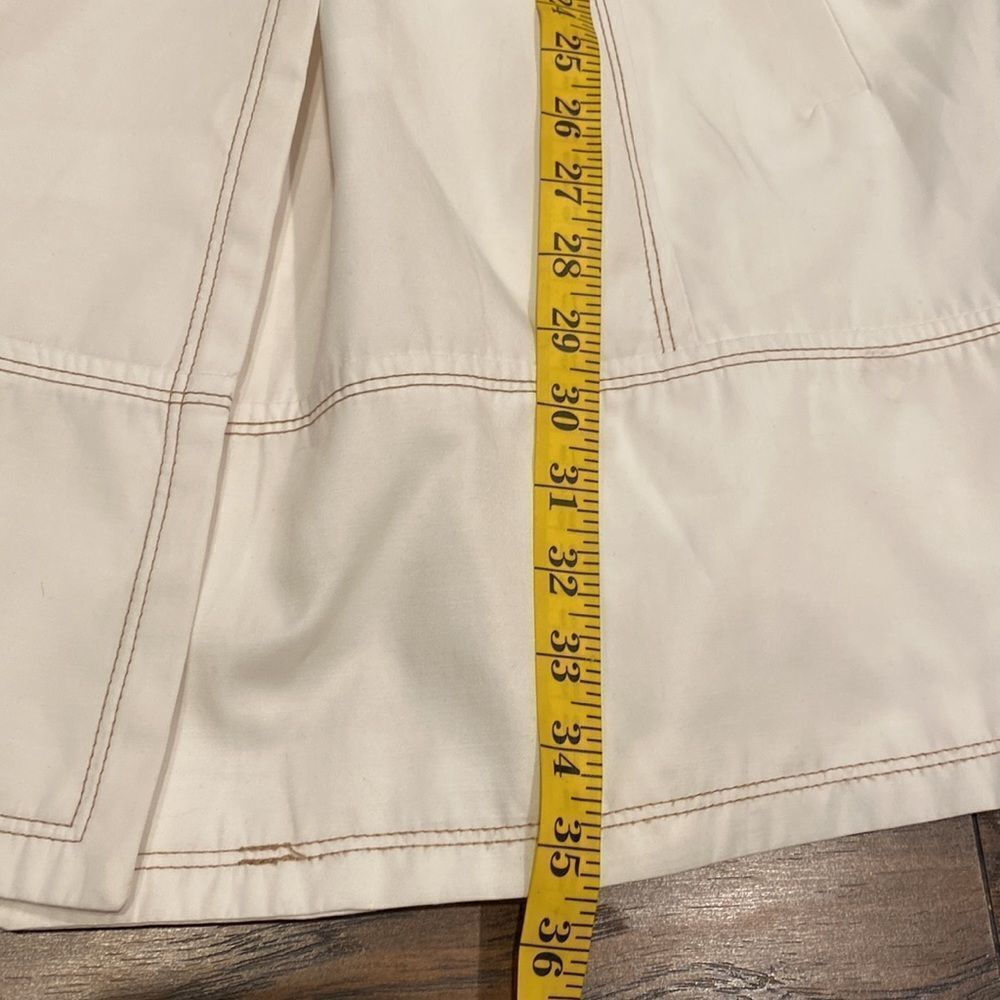 marvin richards white double brested trench coat size L GUC cotton Polly blend - Picture 6 of 10